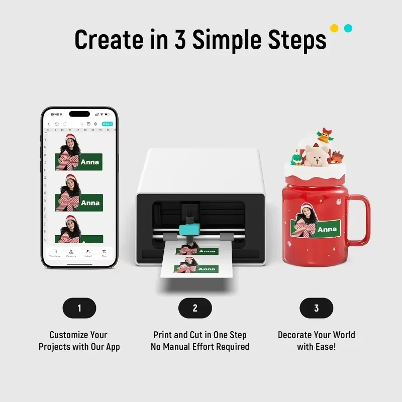Label Printer - آلة صنع الملصقات الشاملة PixCut S1،