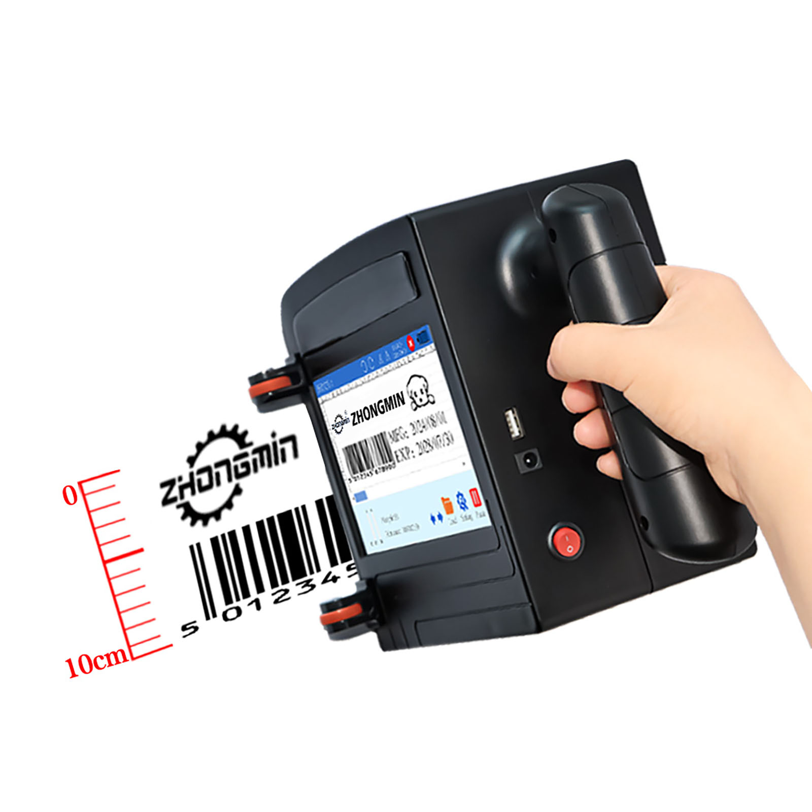 Barcode Printer - طابعة نفث الحبر المحمولة ZM-C100 بحجم